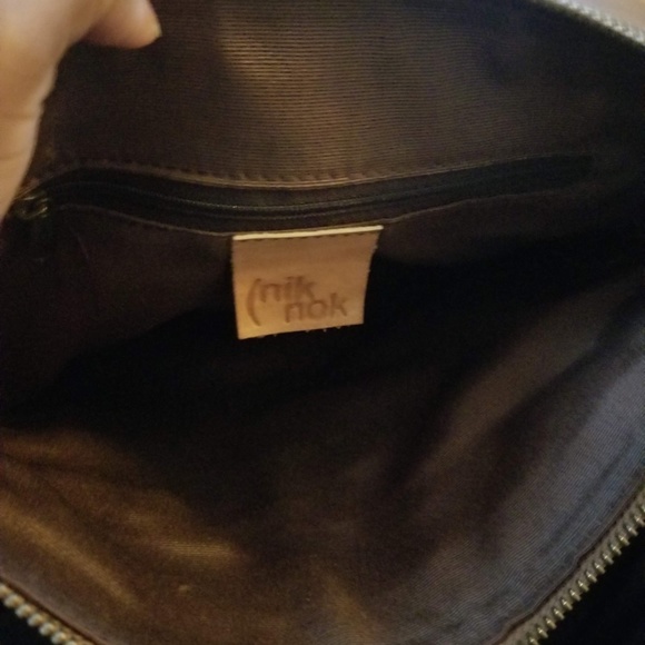 NikNok Real Leather Beige/Tan Shoulder Strap Satchel Handbag Laptop Bag - Picture 2 of 6